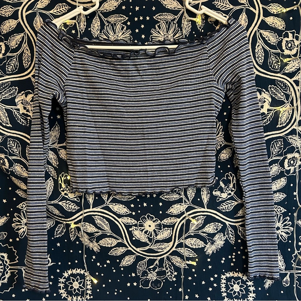 H&M Striped Off-Shoulder Top